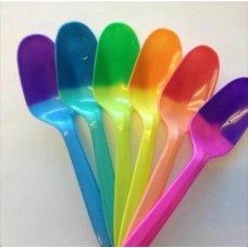 COLOR CHANGING DESSERT SPOON MIXED COLORS 10/100 CT